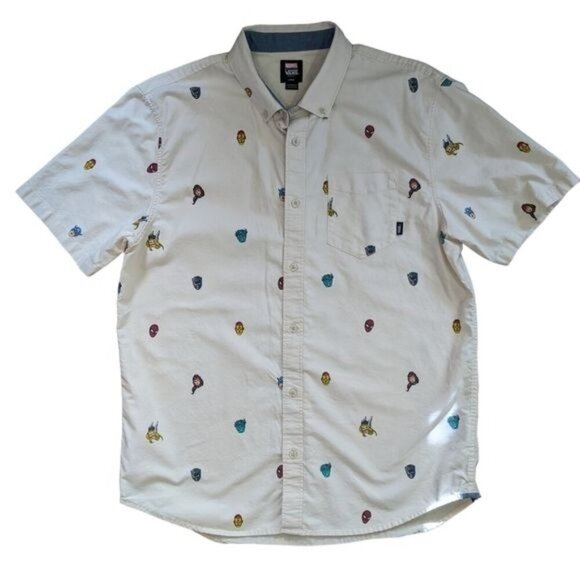 Vans Marvel Avengers Classic Fit Short Sleeve Button Down Shirt Size Large - Picture 1 of 5